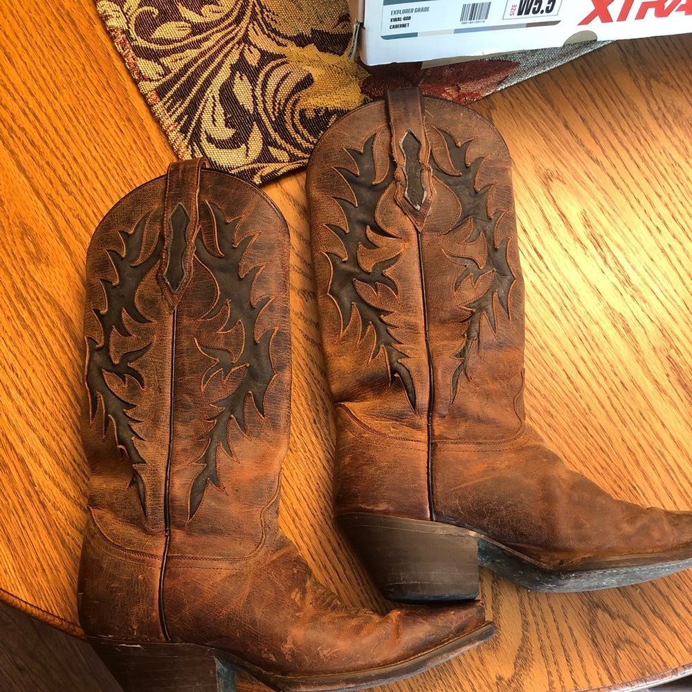 Red Ranch Cowgirl Boots, Size 6, All leather